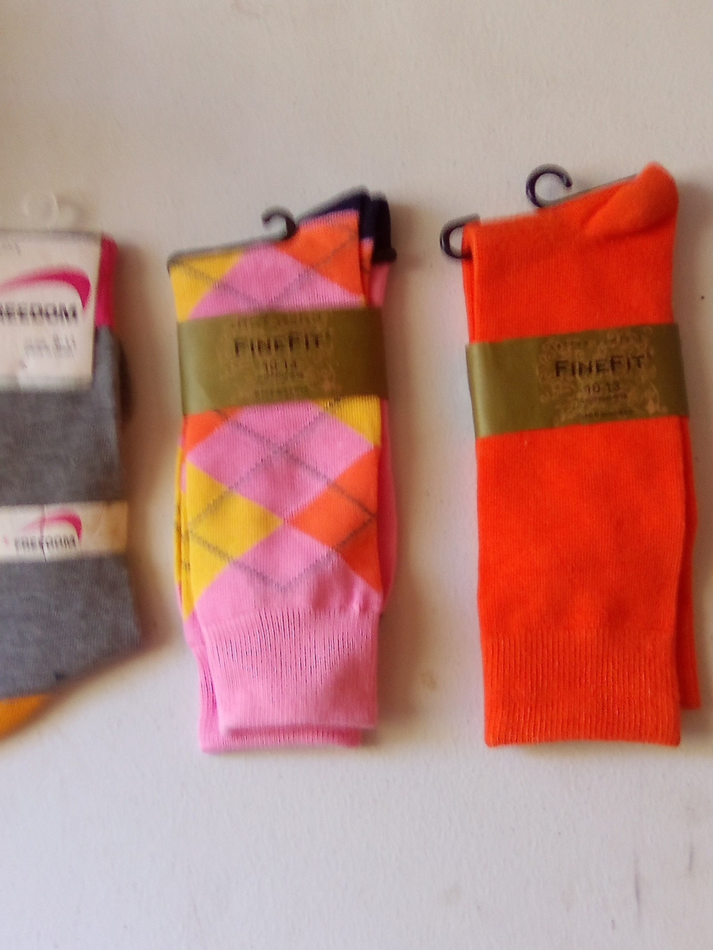 Men's Orange & Pink Argyle Dress Socks - Pack ( Bag B )